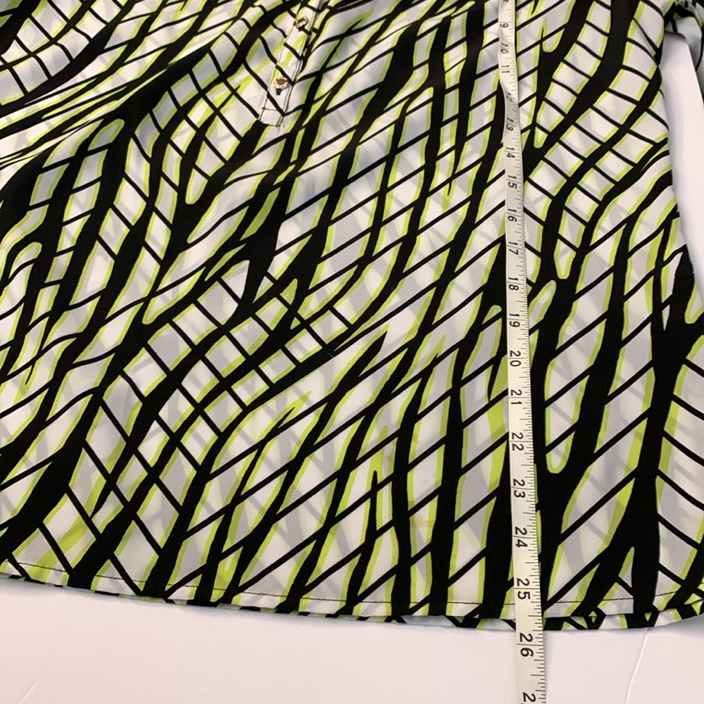 Dana Buchman Stylish Black and Green 3/4 sleeves Women's Top - Picture 8 of 9